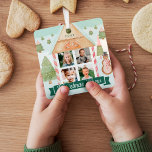 Fun Candy Gingerbrot Weihnachten Crew 4 Foto Ornament Aus Metall<br><div class="desc">Spaß und spielerische Süßigkeiten Lebkuchen Thema Weihnachten Crew vier Foto Keepake Ornament. Keepake-Ornament kann mit dem Jahr angepasst werden,  und vier Fotos auf der Vorderseite und auf der Rückseite. Feine Bonbons mit Lebkuchenrahmen mit Bändchenuntergrund und Baumhintergrund. Kunst von Moodthology Papery.</div>
