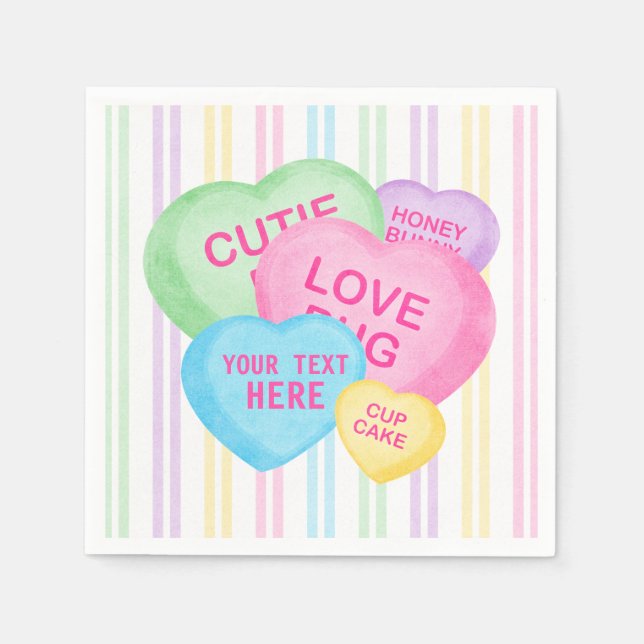 Fun Candy Hearts Serviette (Vorderseite)