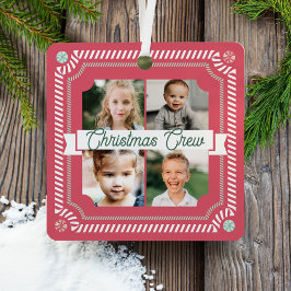 Fun Candy Weihnachten Crew Candy Cane 4 Foto Rahme Ornament Aus Metall