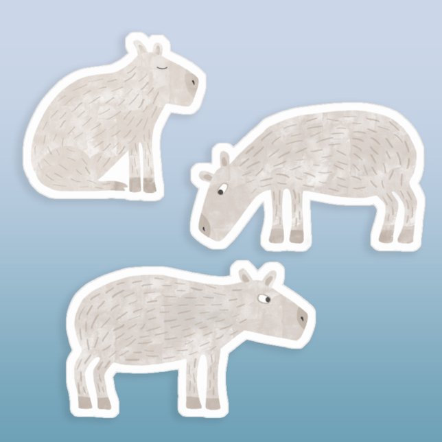 Fun Capybara Aufkleber (Fun Capybara stickers for wildlife and animal lovers. Original art by Nic Squirrell. )