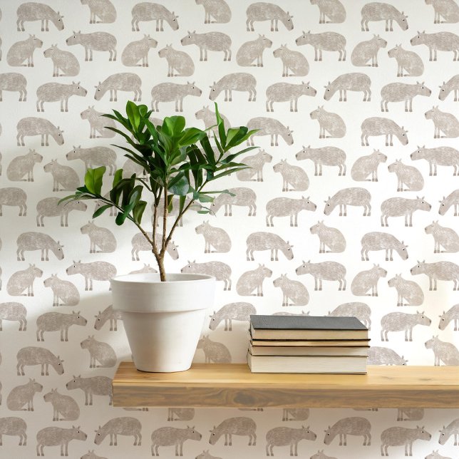 Fun Capybara Kunst Tapete (Fun capybara watercolor wallpaper)