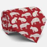 Fun Capybara Muster Red Krawatte<br><div class="desc">Ein lustiges Capybara-Muster auf festlichem rotem Hintergrund für Tier- und Pflanzenfreunde. Originelle Kunst von Nic Squirrell. Ideal für Weihnachten und den Winterurlaub,  oder für jede andere Zeit!</div>