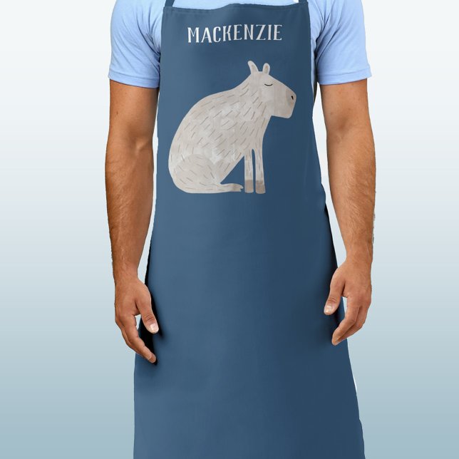 Fun Capybara Personalisiert Schürze (Fun capybara personalized custom name apron for animal and wildlife lovers)