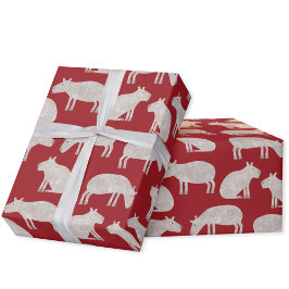 Fun Capybara Red Christmas Geschenkpapier