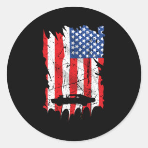 Fun Car Typ Amerikanische Flagge Big Block Auto Runder Aufkleber