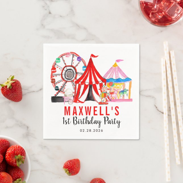 Fun Carnival Circus Festival Kindergeburtstag Serviette (Beispiel)