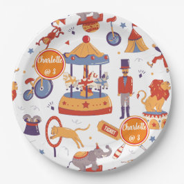 Fun Carnival Kids' Birthday Circus Pattern Clown Pappteller