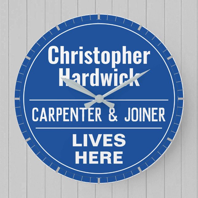 Fun Carpenter & Joiner Wall Plaque Style Große Wanduhr (Von Creator hochgeladen)
