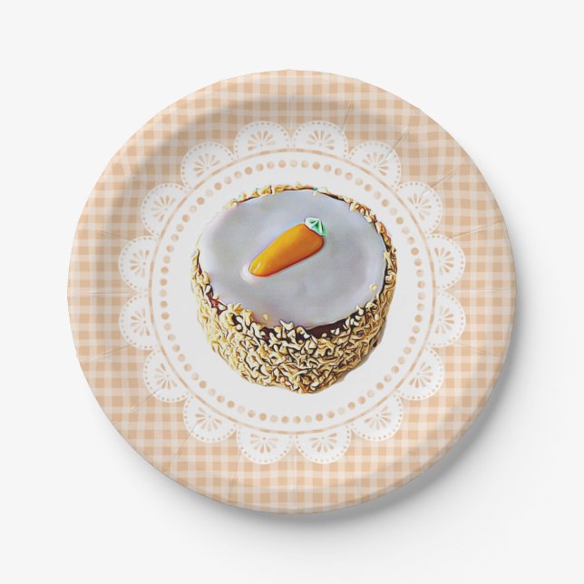 Fun Carrot Cake Orange Party Paper Teller (Vorderseite)