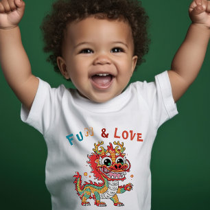 Fun Carton Dragon Chinesisches Neujahr Fu Kinder G Kleinkind T-shirt