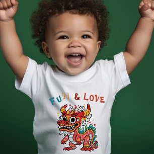 Fun Carton Dragon Chinesisches Neujahr Fu Kinder G Kleinkind T-shirt