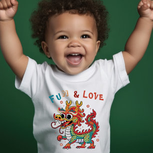 Fun Carton Dragon Chinesisches Neujahr Fu Kinder G Kleinkind T-shirt