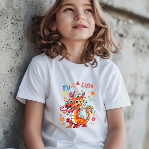 Fun Carton Dragon Chinesisches Neujahr Fu Kinder G T-Shirt