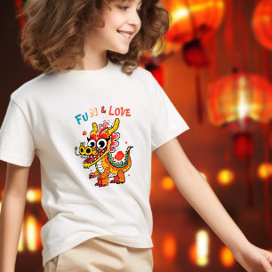 Fun Carton Dragon Chinesisches Neujahr Fu Kinder G T-Shirt