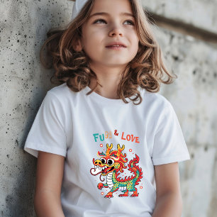 Fun Carton Dragon Chinesisches Neujahr Fu Kinder G T-Shirt
