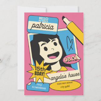 Fun Cartoon Birthday Invitation – Colorful Kids Einladung