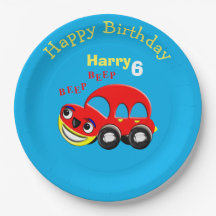 Fun Cartoon Car Thema Geburtstag