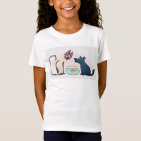 Fun Cartoon Cat Goldfish Hund