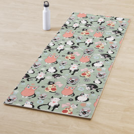 Fun Cartoon Cats Yoga Mat Yogamatte