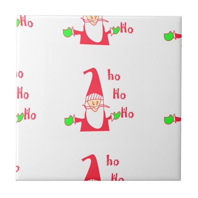 Fun Cartoon Mouse Santa Collection Fliese (Vorderseite)