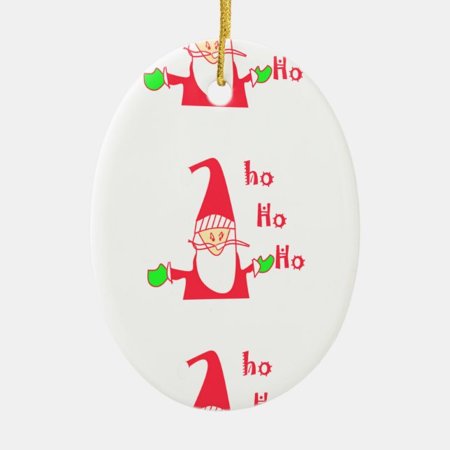Fun Cartoon Mouse Santa Collection Keramikornament (Vorne)