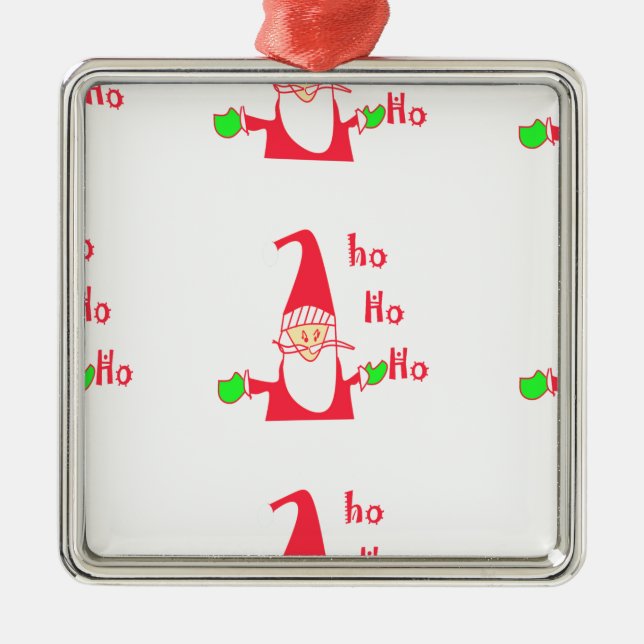 Fun Cartoon Mouse Santa Collection Silbernes Ornament (Vorne)