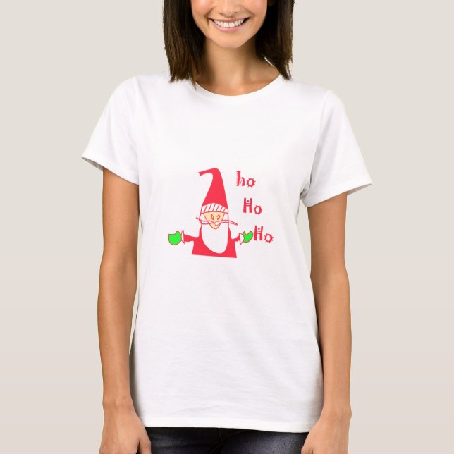 Fun Cartoon Mouse Santa Ho Ho Ho T - Shirt (Vorderseite)