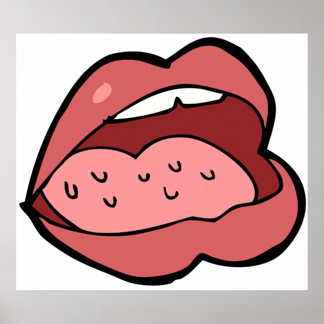 Fun Cartoon Open Mouth and Lips Poster (Vorne)