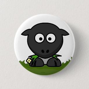 Fun Cartoon Round Sheep Button