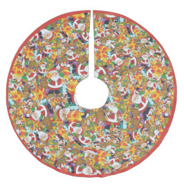 Fun Cartoon Santa Claus GIft Bag Polyester Weihnachtsbaumdecke