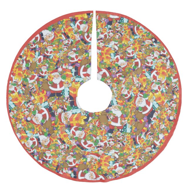 Fun Cartoon Santa Claus GIft Bag Polyester Weihnachtsbaumdecke (Vorderseite)