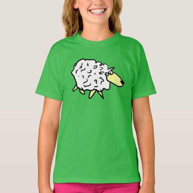 Fun Cartoon Sheep T-Shirt (Vorderseite)