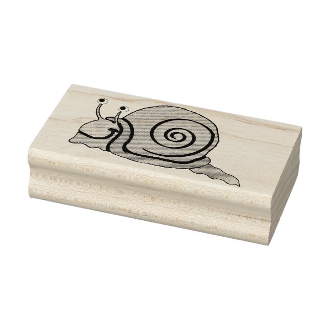 Fun Cartoon Snail Swirt auf der Muschel Runde Auge Gummistempel (Stempel)