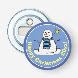 Fun Cartoon Style Snowman - Weihnachten Flaschenöffner