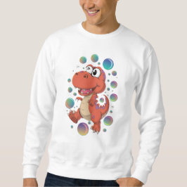 Fun Cartoonish Orange Dinosaur Sweatshirt für Männ
