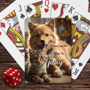 Fun Cat and Dog Game Night Spielkarten