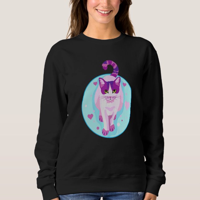 Fun Cat Art Fur Herztier Sweatshirt (Vorderseite)