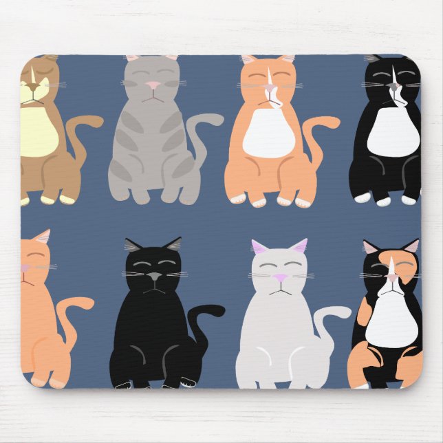 Fun Cat Breeds Typen Cartoon Muster Art Mousepad (Vorne)