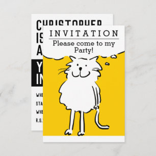 Fun Cat Design Party Einladung