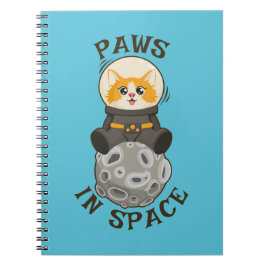 Fun Cat in space Cat Astronaut Cosmic animal Moon Notizblock
