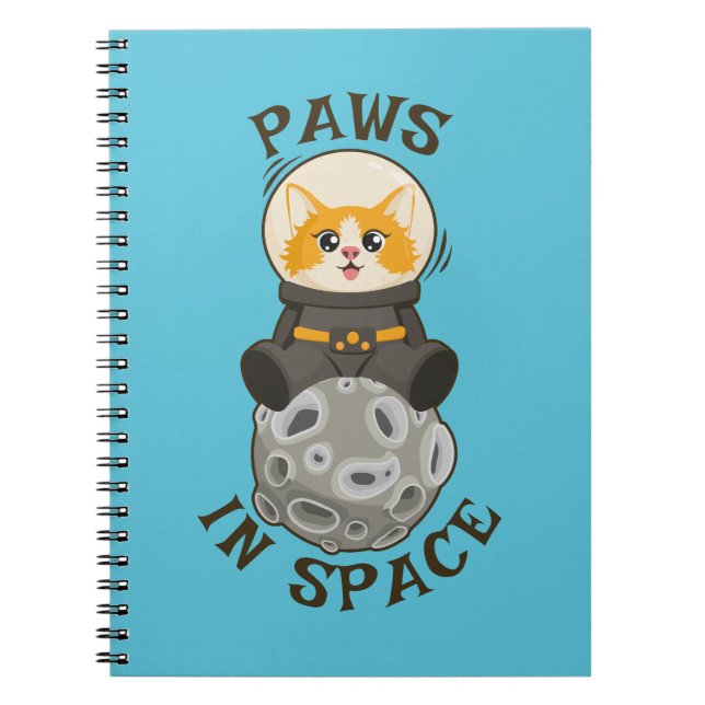 Fun Cat in space Cat Astronaut Cosmic animal Moon Notizblock (Vorderseite)