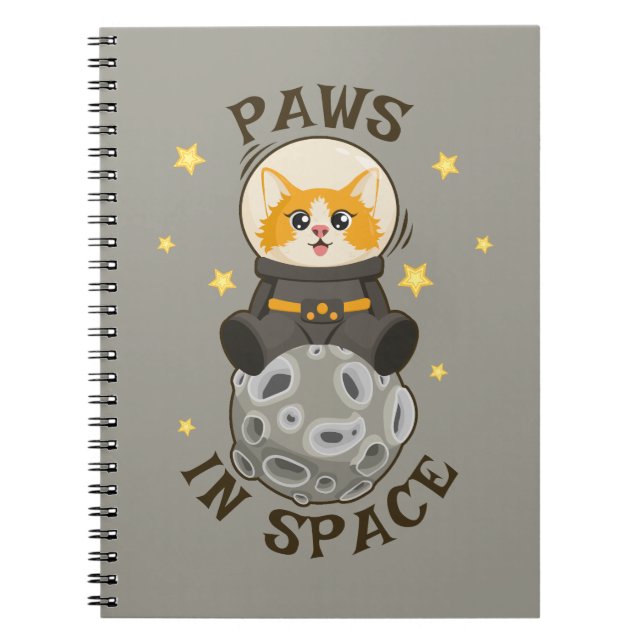 Fun Cat in space Cat Astronaut Cosmic animal Moon Notizblock (Vorderseite)