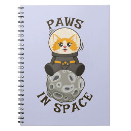 Fun Cat in space Cat Astronaut Cosmic animal Moon Notizblock