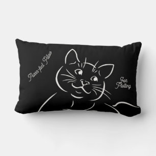 Fun Cat Line Art Animal Print Lumbar Kissen