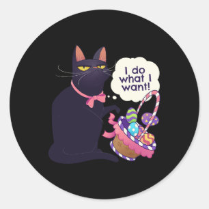 Fun Cat Oster Was ich Osterkörbe Gewollt habe Runder Aufkleber