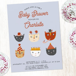 Fun Cat Personalisiert Baby Dusche Einladung Postkarte