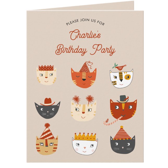 Fun Cat Personalisiert Geburtstagsparty Einladung (Fun kitty cat personalized birthday party invitation for animal lovers)