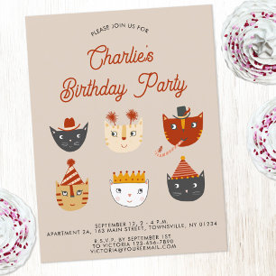 Fun Cat Personalisiert Geburtstagsparty Einladung Postkarte