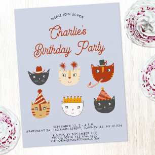 Fun Cat Personalisiert Geburtstagsparty Einladung Postkarte