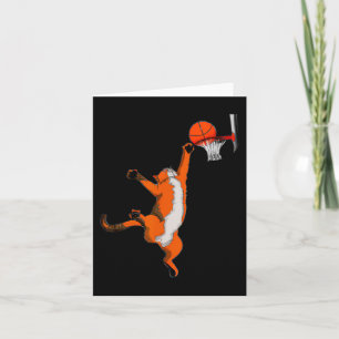 Fun Cat Playing Basketball Sport Katze Basketball  Karte